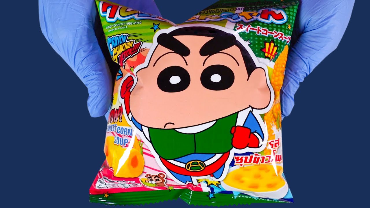 ASMR -Crayon Shin-Chan Mini Corn On The Cob Corn Soup Flavor to SandWich
