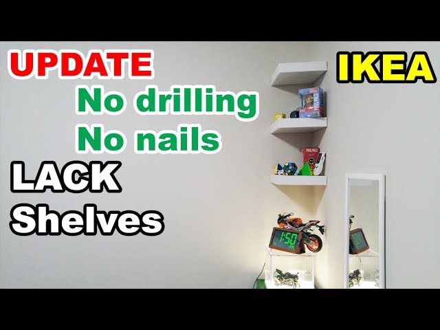 IKEA Lack shelf no drilling no nails on wall UPDATE 