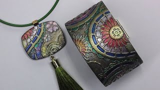 Unique Mica Powder Polymer Clay Bracelet & Pendant