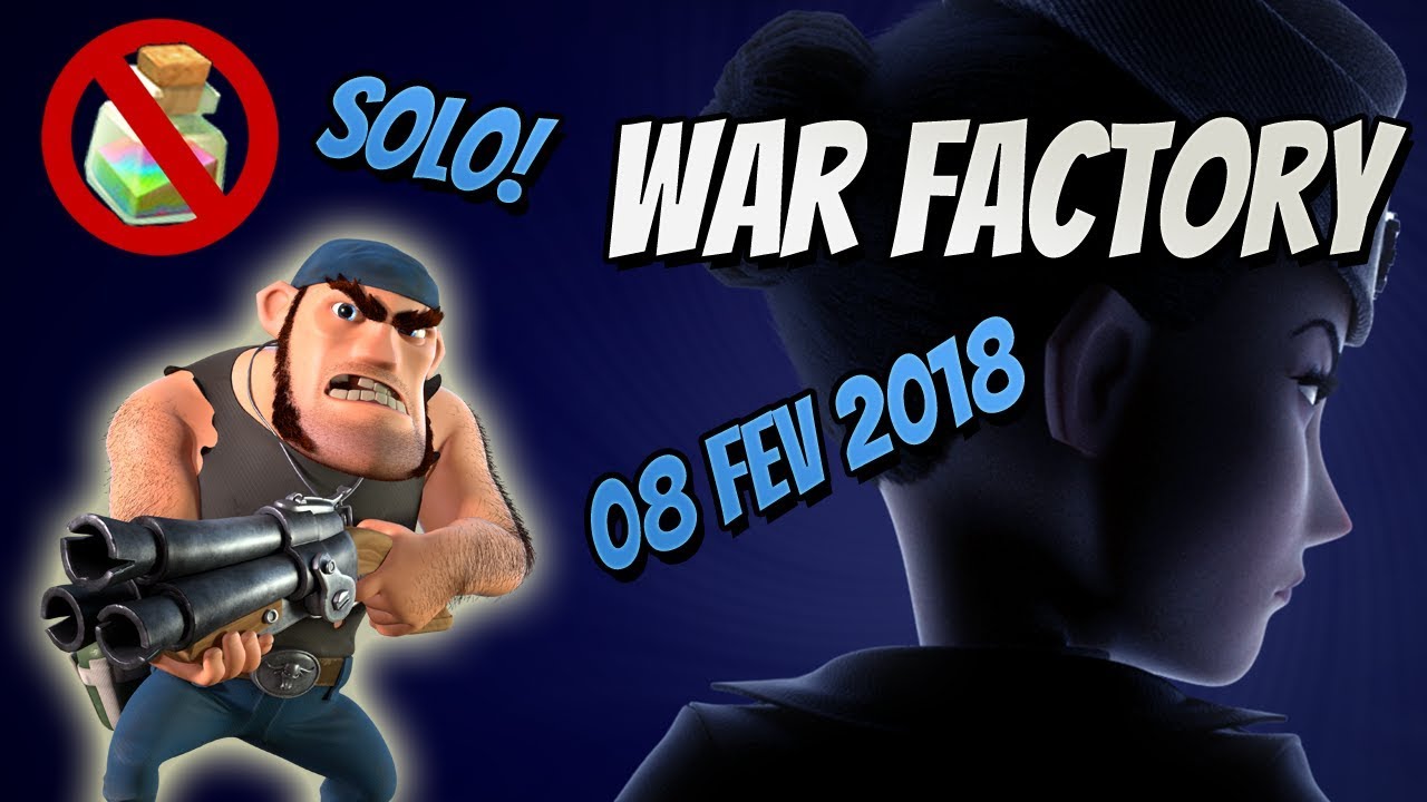 Boom Beach War Factory (Gearheart event) Unboosted All Zookas Solo with