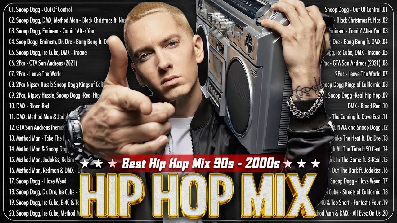 TOP OLD SCHOOL HIP HOP Ice Cube, Snoop Dogg,2Pac , Eminem, Dr. Dre, DMX, Xzibit, Method Man, 50 Cent