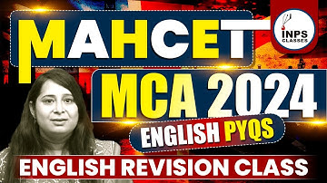 MAHCET  MCA 2024 English Revision class | English PYQs