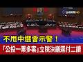 不甩中選會示警！ 「公投一票多案」立院決議逕付二讀