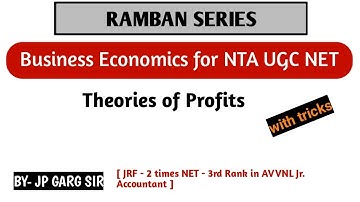 Business Economics | NTA UGC NET COMMERCE | MCQs | Theories of Profit | JP GARG SIR