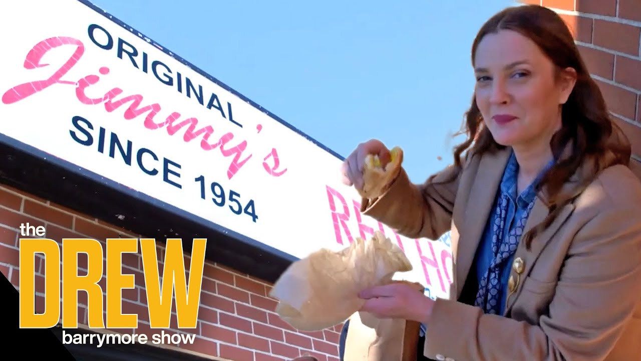 Drew Gets EMOTIONAL Eating Her First Chicago Hot Dog from Jimmy's Red Hots