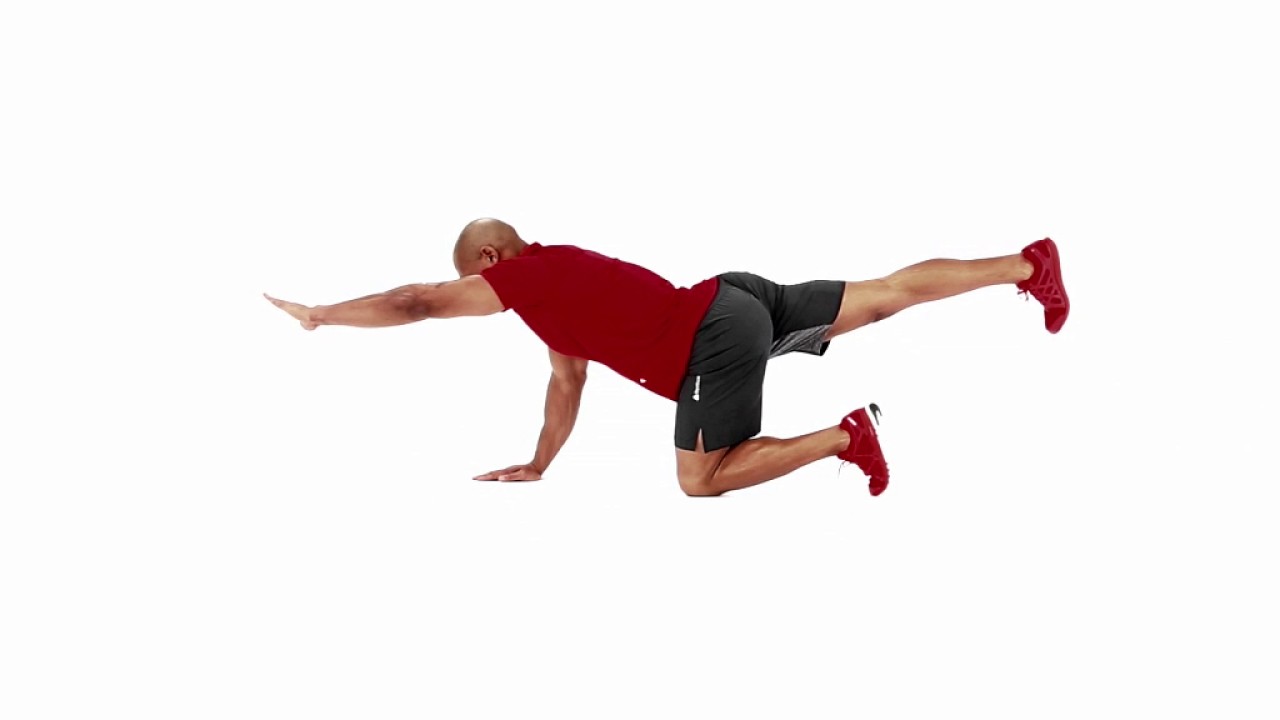 Bodybuilding exercises : Opposite Arm and Leg Balance - YouTube