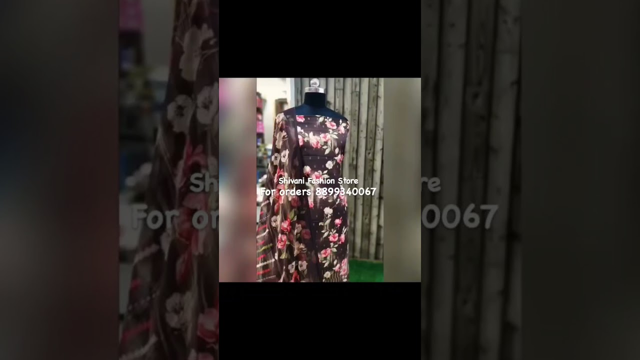 crape shirt with Swarovski work. Duppata chiffon printed. Bottom crape silk. 