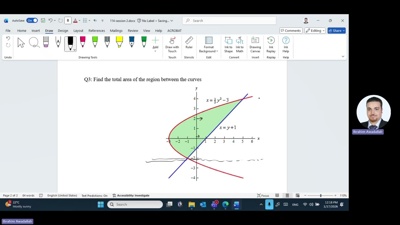 calculus II - lecture 2 (Area between curves) American university of Ras Al-Khaimah