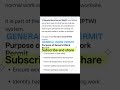 GENERAL WORK PERMIT. WHAT IS THE GENERAL WORK PERMIT