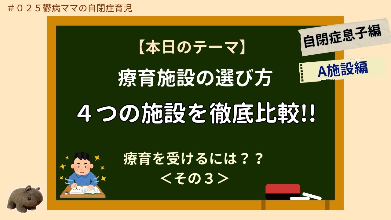 【A施設編｜本物の療育はこんな場所｜続けている療育】｜自閉症息子編｜鬱病ママの自閉症育児#025