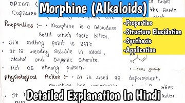 Morphine | Alkaloids | Basic properties | Structure Elucidation | Synthesis | Application |MSc.Notes