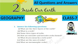 Class 7 Geography Chapter 2 exercises (INSIDE OUR EARTH)