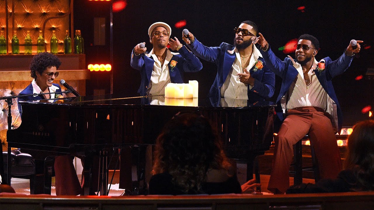 Bruno Mars Anderson Paak Silk Sonic  Leave The Door Open Live from the iHeartRadio Music Awards