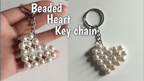 How to make easy beaded heart Keychain | Tutorial | step by step |handmade