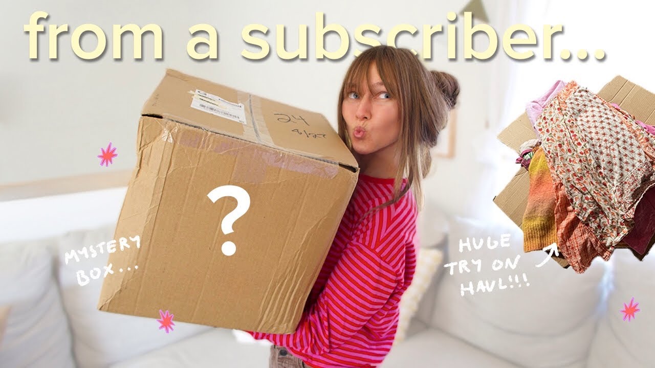 unbox a mystery thrift box from a subscriber 👀 it gets better and better… HUGE TRY ON HAUL