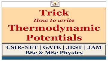 Trick | How to write Thermodynamic Potentials | CSIR-NET | GATE | JEST | JAM | BSc & MSc Physics