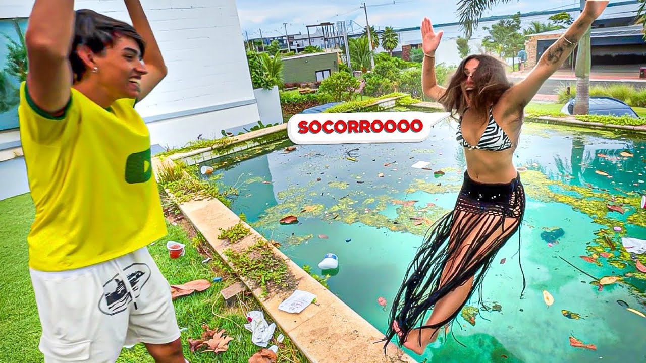 VAI TER VOLTA!! O MARIOTINHO ME EMPURROU NA PISCINA SUJA E ACABOU COM TUDO!!!