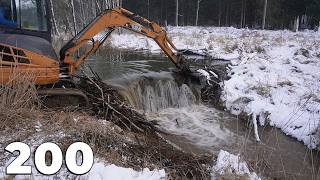 Beaver Dam Removal With Excavator No.200