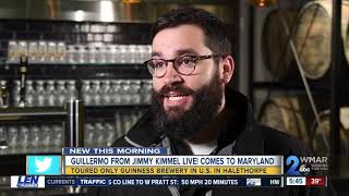 Guillermo from Jimmy Kimmel Live! visits Guinness brewery in Halethorpe