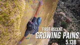 Growing Pains (5.13b) - First Ascent