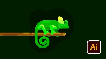 Cute Flat Design Chameleon ● Illustrator Tutorial ●