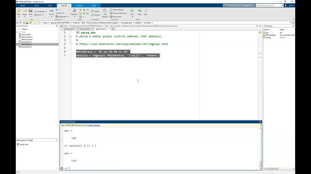 Matlab parse_mac - YouTube