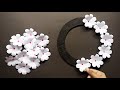 White paper flower wall hanging  easy and beautiful wall hanging craft quick paper craft