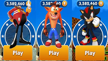 Sonic Dash vs Crash Bandicoot on the Run vs Sonic Hedgehog Run - Gameplay Walkthrough