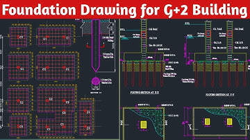 Foundation Drawing for G+2 Building II Timber Pile II Isolated Footing II Autocad Drawing