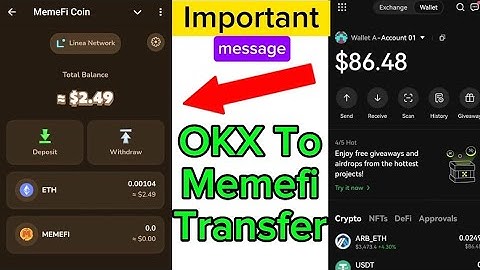 How To Transfer Ethereum (Linea) From OKX To Memefi wallet | OKX sy Memefi my Transfer kesy kare