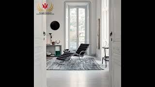 Play video: Modern Design Accent Chair Black Leather High Back Support Rare Olivier Mourgue Whist Chaise Long
