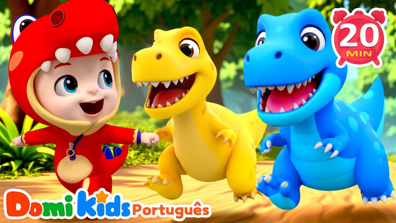 🦕 Canción de los Dinosaurios | Canções Infantis Bilingues Divertidas | Domi Kids Festa dos Animais