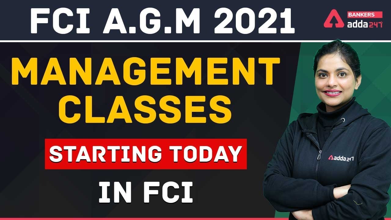 FCI AGM 2021 | Management Classes Starting Today in FCI