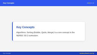 SS 2 Computer Science - Algorithms: Sorting (Bubble, Quick, Merge) | Nigerian Curriculum