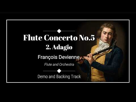 2. Adagio - Flute Concerto No.5 - Francois Devienne - Sheet music - Demo & Backing track