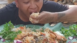 Spicy Pangas Curry With Green Leaves Naga Mukbang