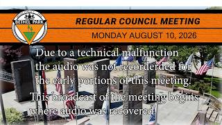 Regular Council Meeting 8/10/26