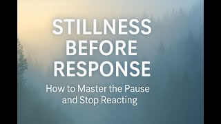 Stillness Before Response: How to Master the Pause and Stop Reacting