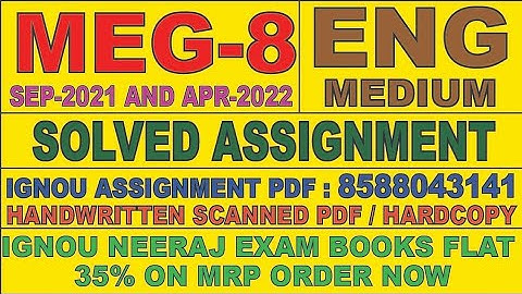 MEG -08 ENGLISH MEDIUM SOLVED ASSIGNMENT 2021-22 | FOR PDF WHATSAPP ON 8588043141