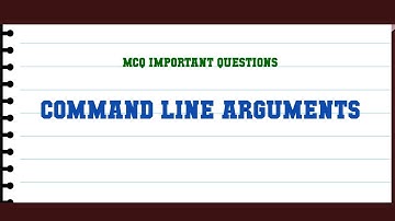Command Line Arguments MCQ Questions