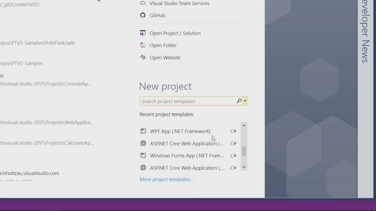 Visual Studio 2017 Launch Getting to code faster with the redesigned Visual Studio 2017 Start Page