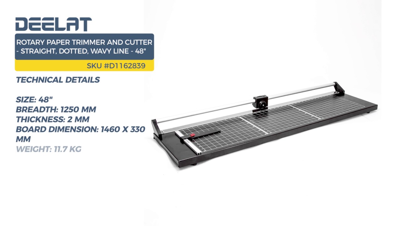 Rotary Paper Trimmer and Cutter - Straight, Dotted, Wavy Line - 48" (1250mm)