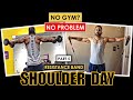 Shoulder day  resistance band complete gym workout  part 5 of 7  fitness my life