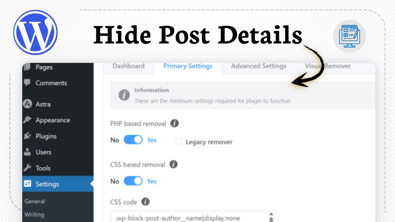 Как удалить автора и дату из записей WordPress