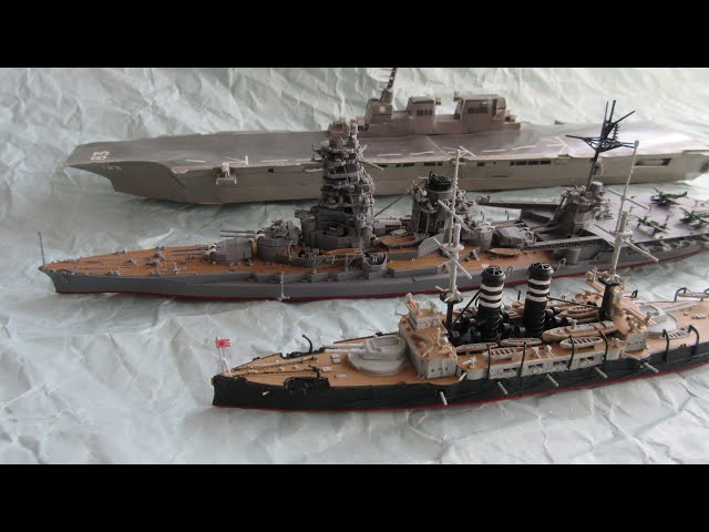 前弩級戦艦「三笠」制作 シールズモデル 1/700 - YouTube
