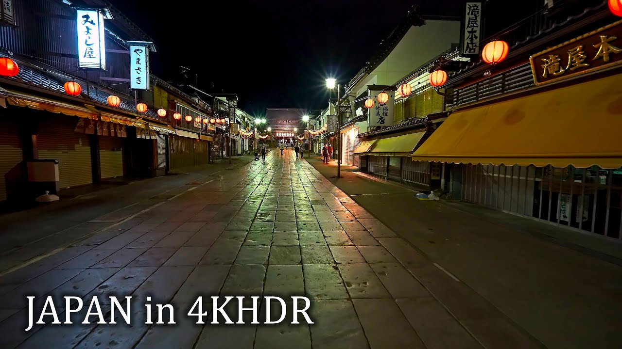 Ночная прогулка по Нагано・4K HDR