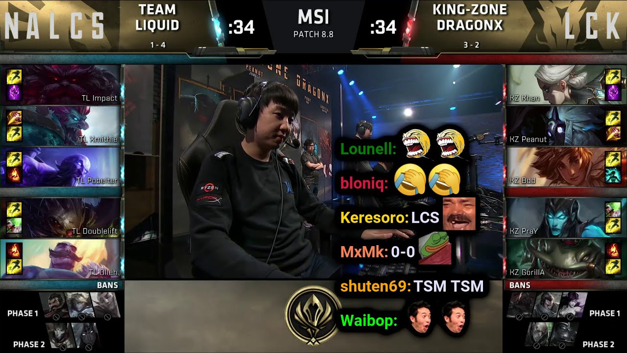 TL vs KZ | 2018 MSI Groups Day 3 | Twitch VOD with Chat