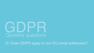 Does GDPR apply to non EU email addresses