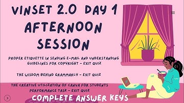 VINSET 2.0 DAY 1 AFTERNOON SESSION // COMPLETE ANSWER KEYS