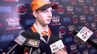Flint Firebirds' Brennan Othmann Addresses Media on OHL Draft Day (4/6/19)